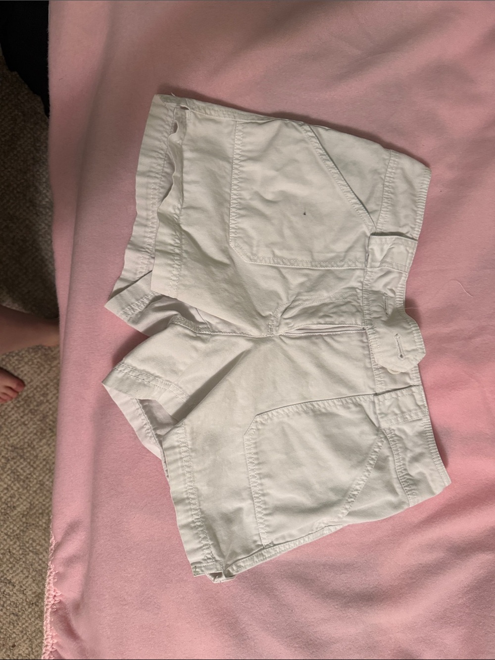 New York & Company White Cargo Shorts